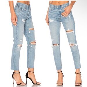 GRLFRND Karolina Jeans In A Little‎ More Love Size 27 Straight Leg Distressed